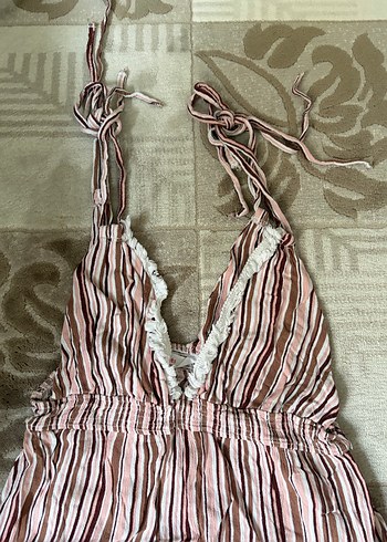 Çizgili kisa plaj Elbise - Görsel 2