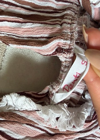 Çizgili kisa plaj Elbise - Görsel 3