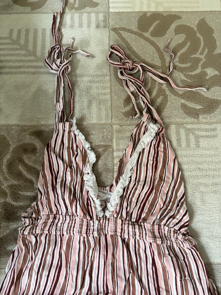 Çizgili kisa plaj Elbise - Görsel 2