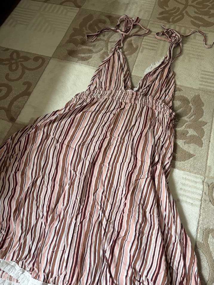 Çizgili kisa plaj Elbise - Görsel 4