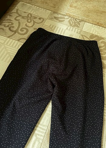 Düğmeli Lacivert Kadın Pantolon - Görsel 5