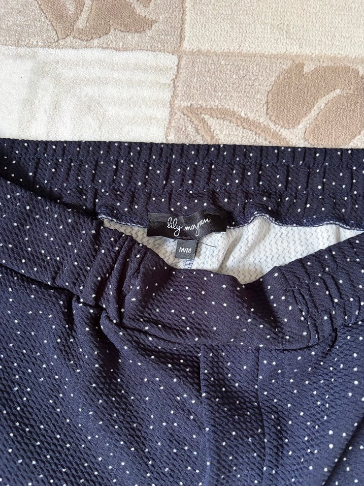 Düğmeli Lacivert Kadın Pantolon - Görsel 3