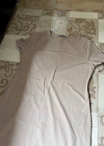 Bej Kısa Kollu Elbise - Görsel 2