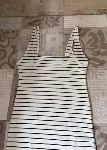 Çizgili Midi Elbise - Görsel 2