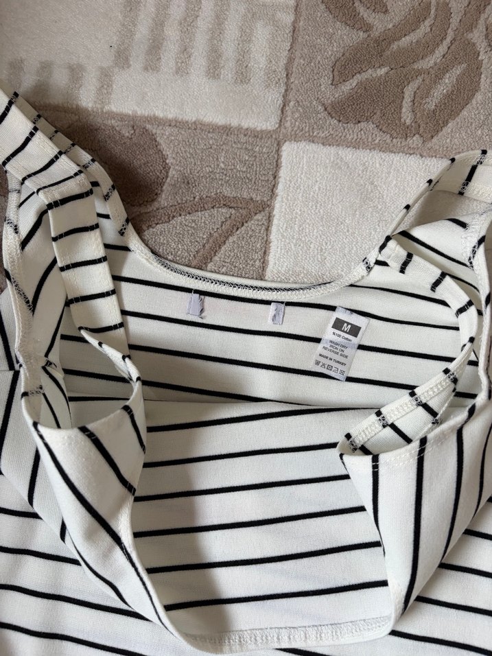 Çizgili Midi Elbise - Görsel 4