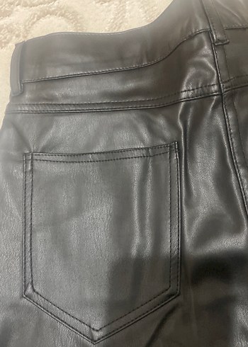 Kadın Siyah Deri Midi Etek - Görsel 6