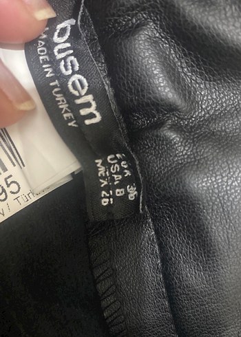 Kadın Siyah Deri Midi Etek - Görsel 3