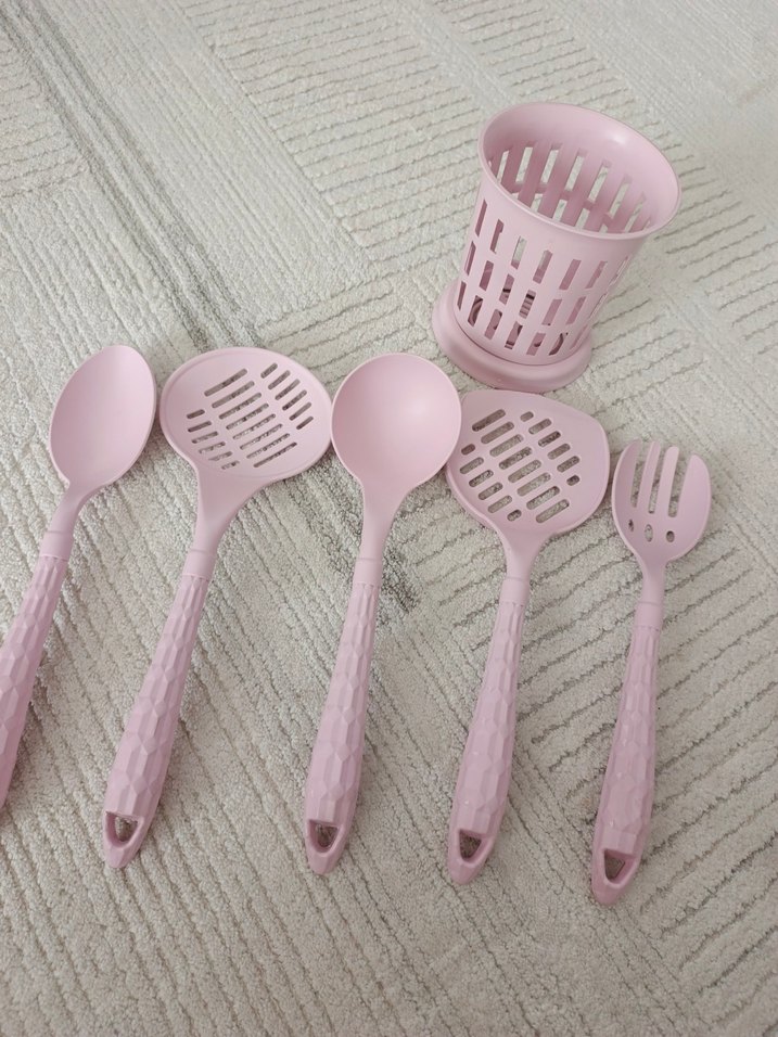 Pembe Plastik Mutfak Gereçleri Seti - Görsel 3
