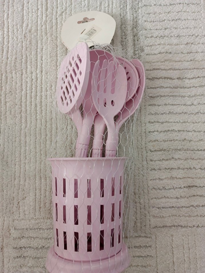 Pembe Plastik Mutfak Gereçleri Seti - Görsel 2