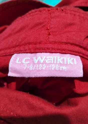LC WAIKIKI Kemerli, Kırmızı, Kız Çocuk Bahçıvan Tulumu - Görsel 3