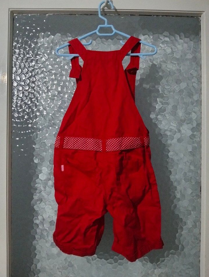 LC WAIKIKI Kemerli, Kırmızı, Kız Çocuk Bahçıvan Tulumu - Görsel 2