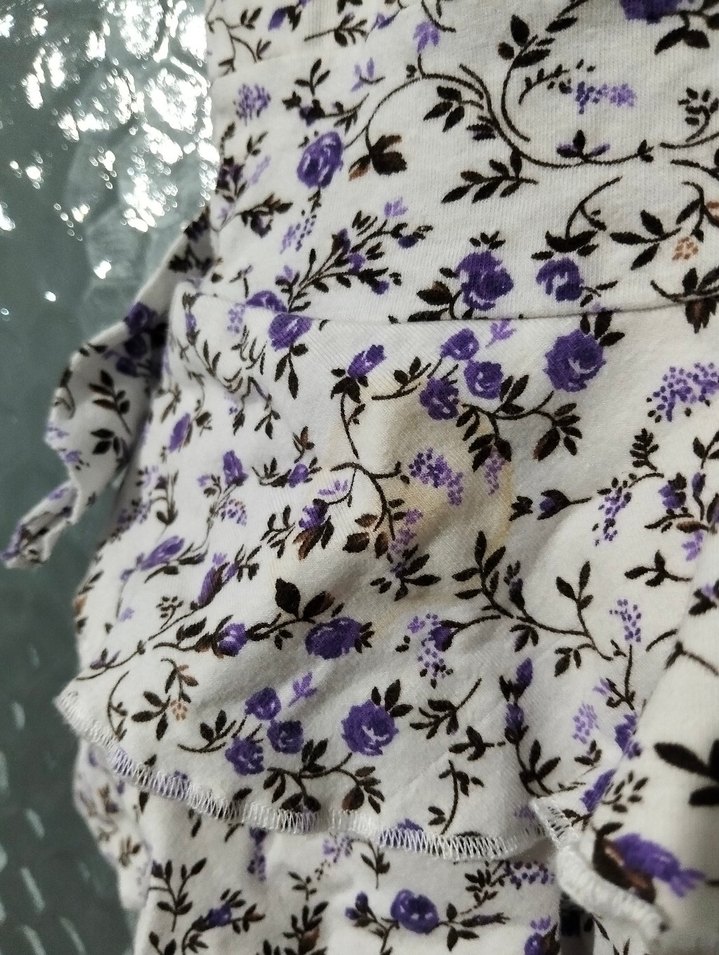 Mor Çiçekli, Fırfırlı Kız Çocuk Elbisesi - Görsel 4