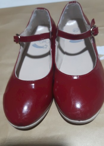 mini maus Kız Çocuk Kırmızı Tokalı Babet Ayakkabıları 27,28,numa - Görsel 9