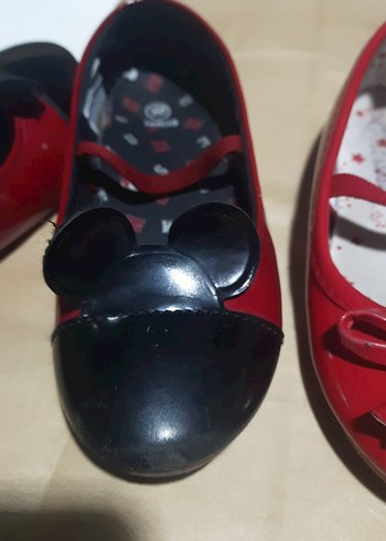 mini maus Kız Çocuk Kırmızı Tokalı Babet Ayakkabıları 27,28,numa - Görsel 4