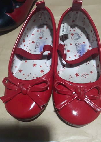 mini maus Kız Çocuk Kırmızı Tokalı Babet Ayakkabıları 27,28,numa - Görsel 8