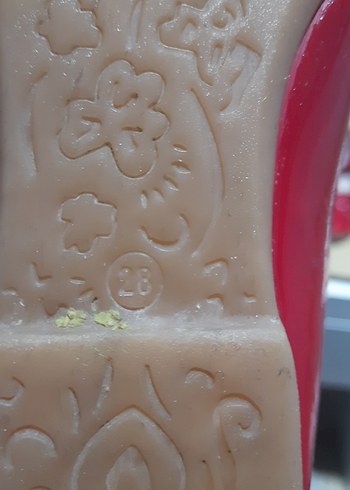 mini maus Kız Çocuk Kırmızı Tokalı Babet Ayakkabıları 27,28,numa - Görsel 5