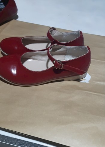 mini maus Kız Çocuk Kırmızı Tokalı Babet Ayakkabıları 27,28,numa - Görsel 12