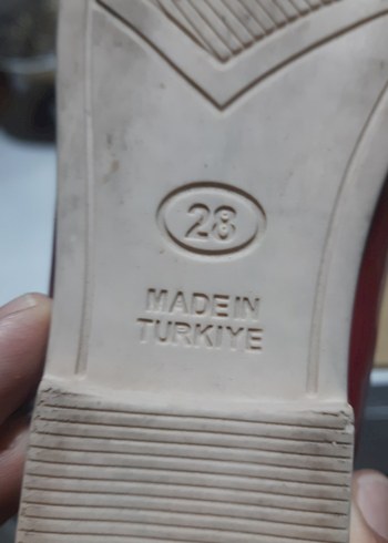 mini maus Kız Çocuk Kırmızı Tokalı Babet Ayakkabıları 27,28,numa - Görsel 11