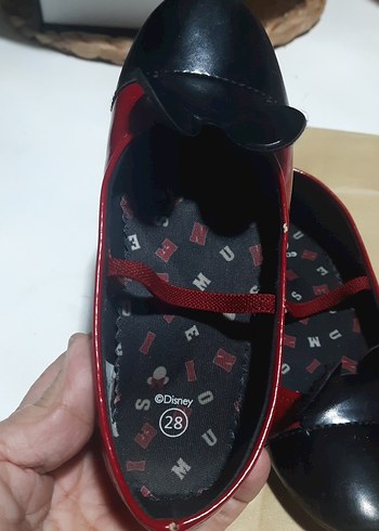 mini maus Kız Çocuk Kırmızı Tokalı Babet Ayakkabıları 27,28,numa - Görsel 3