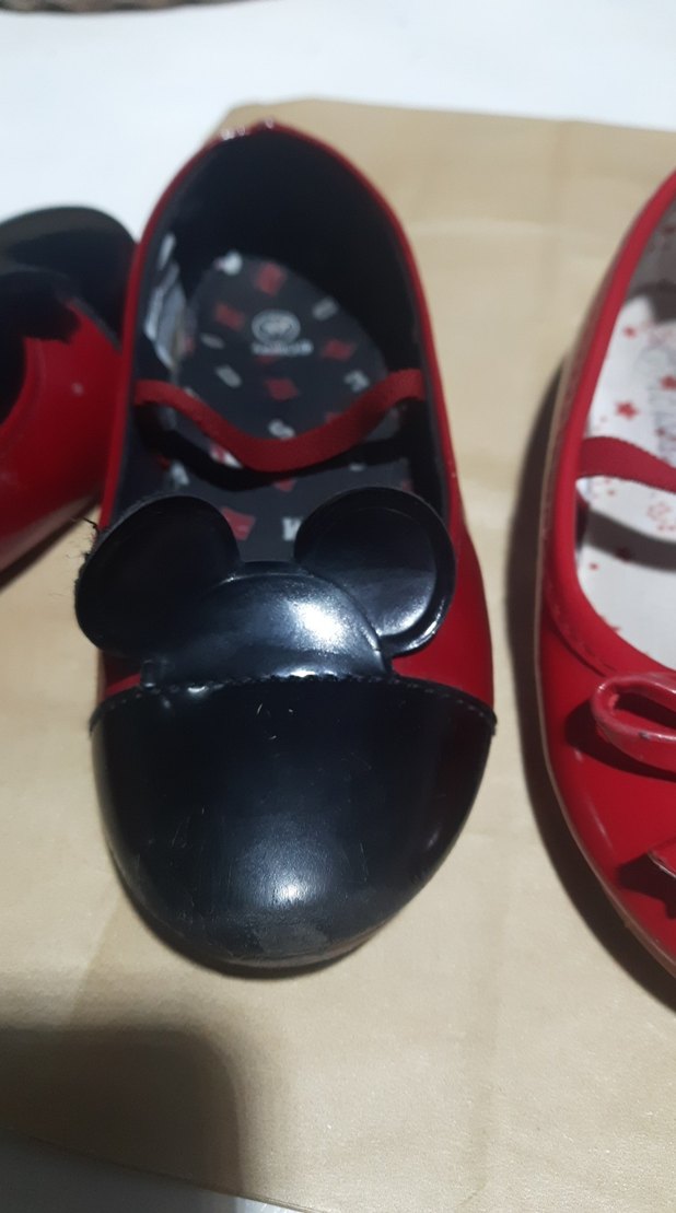 mini maus Kız Çocuk Kırmızı Tokalı Babet Ayakkabıları 27,28,numa - Görsel 4