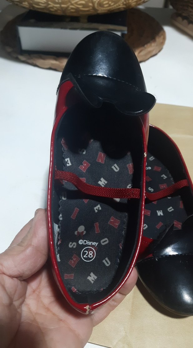 mini maus Kız Çocuk Kırmızı Tokalı Babet Ayakkabıları 27,28,numa - Görsel 3