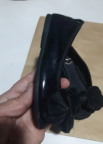 hm Kızlar için Siyah Tokalı Balerin Ayakkabısı kurdelalı - Görsel 3