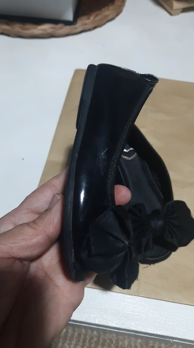 hm Kızlar için Siyah Tokalı Balerin Ayakkabısı kurdelalı - Görsel 3