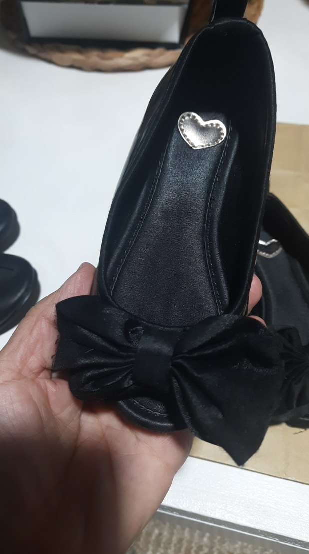 hm Kızlar için Siyah Tokalı Balerin Ayakkabısı kurdelalı - Görsel 2