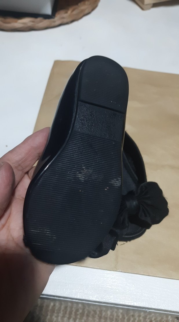 hm Kızlar için Siyah Tokalı Balerin Ayakkabısı kurdelalı - Görsel 4