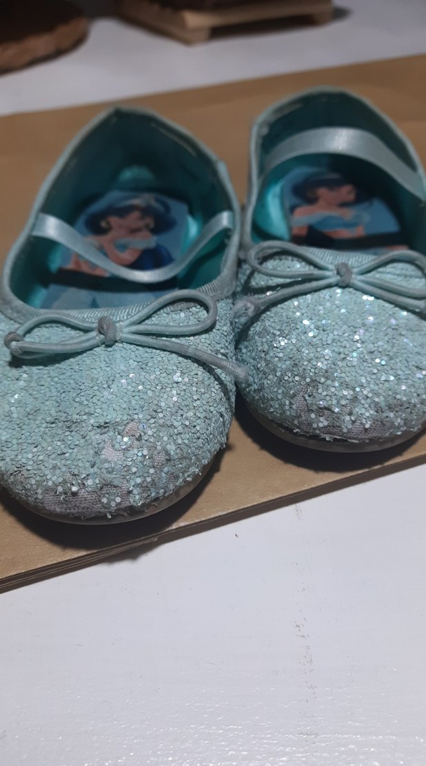 Kız Çocuk Parlak Mavi Simli Babet - Görsel 4