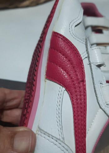 PUMA  markaKız Çocuk Beyaz Cırtlı Spor ayakkabı - Görsel 5