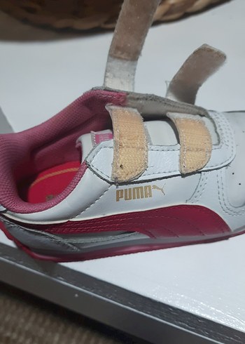 PUMA  markaKız Çocuk Beyaz Cırtlı Spor ayakkabı - Görsel 7