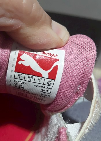 PUMA  markaKız Çocuk Beyaz Cırtlı Spor ayakkabı - Görsel 9