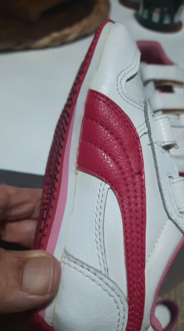 PUMA  markaKız Çocuk Beyaz Cırtlı Spor ayakkabı - Görsel 5