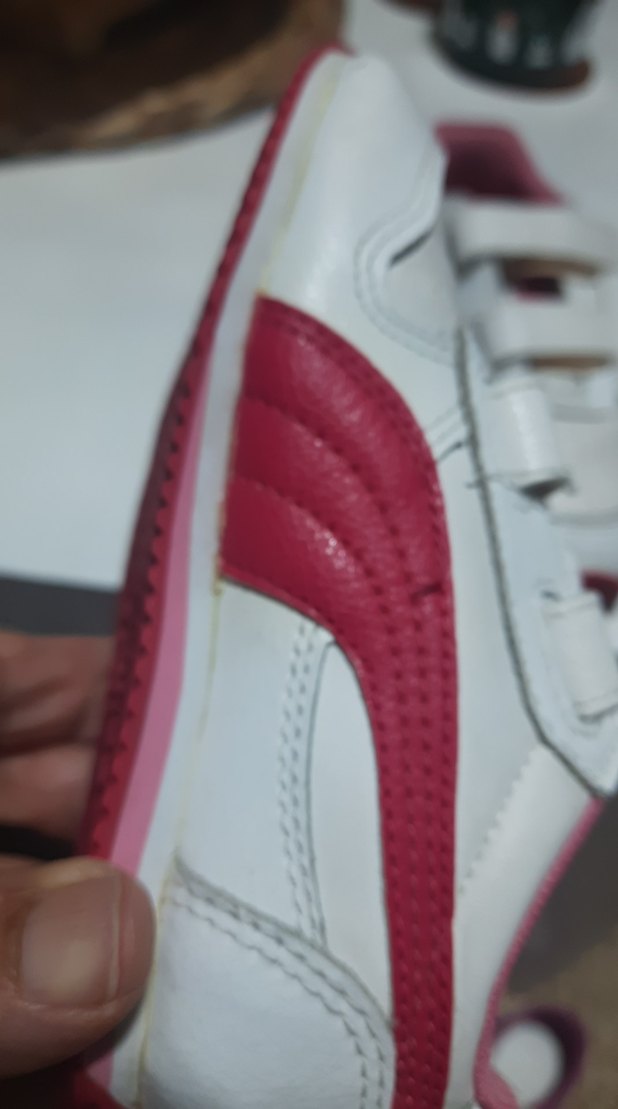 PUMA  markaKız Çocuk Beyaz Cırtlı Spor ayakkabı - Görsel 4