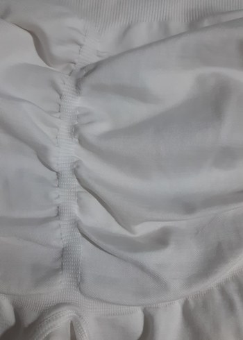 Beyaz Elastik Kumaşlı Mini kırık beyaz korse - Görsel 4