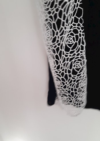 Siyah dantelli kısa kol tatillik tşort - Görsel 6