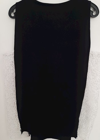 Siyah dantelli kısa kol tatillik tşort - Görsel 5