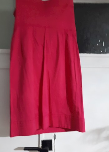 siklamen renk koton marka Drapeli Mini abiye  mezuniyet  nişan - Görsel 7