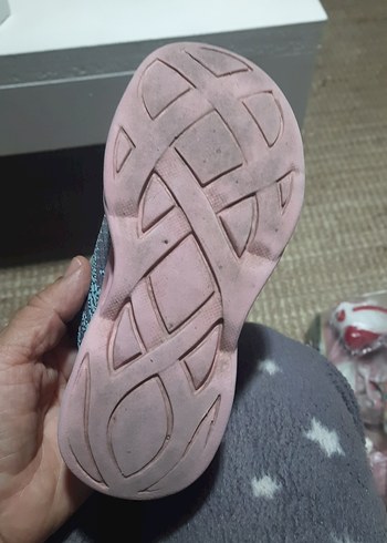 skechers Kız Çocuk Pembe Gri Yılan Desenli S-Lights Spor Ayakkab - Görsel 5