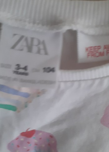 Beyaz Baskılı Uzun Kollu Kız Tişörtü - Görsel 2