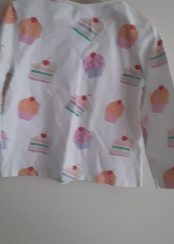 Beyaz Baskılı Uzun Kollu Kız Tişörtü - Görsel 5