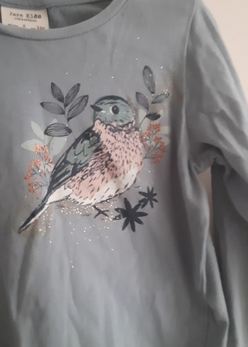 Kız Çocuk Gri Uzun Kollu Baskılı Tişört - Görsel 2