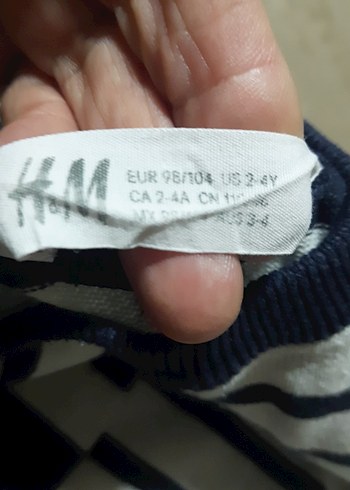 HM marka 2/4 yas Çizgili Kadın Pamuklu Triko Sweatshirt - Görsel 2