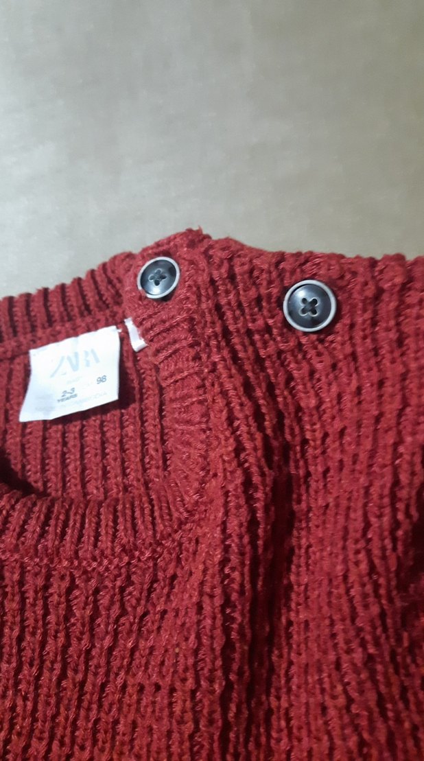 ZARA 2/3 yas Bordo Erkek Çocuk Triko Kazak - Görsel 4