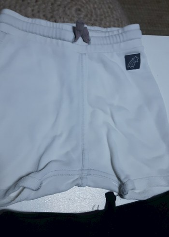 zara hm lcw markaBeyaz Pamuklu Erkek Şort - Rahat Kesim - Görsel 6