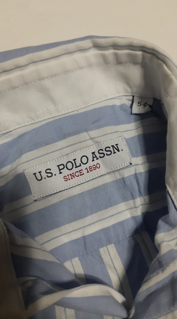 U.S. Polo Assn. Erkek çocuk Mavi Çizgili Gömlek 5/6yaş - Görsel 5