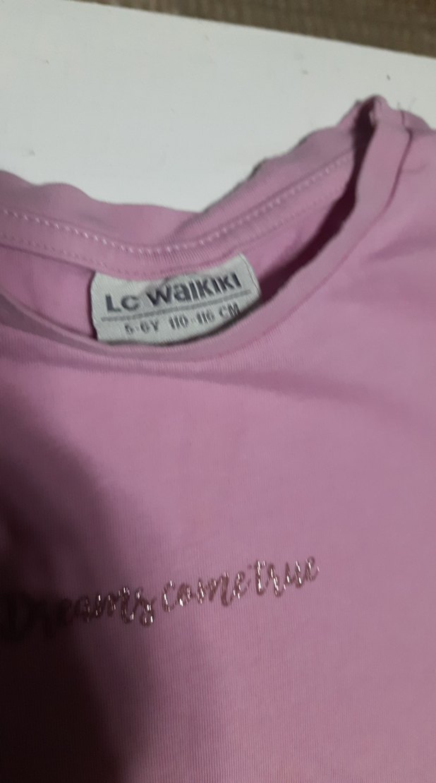 4adet Kızlar için Pastel Pembe Kısa Kollu Tişörtler tane 75tl - Görsel 3