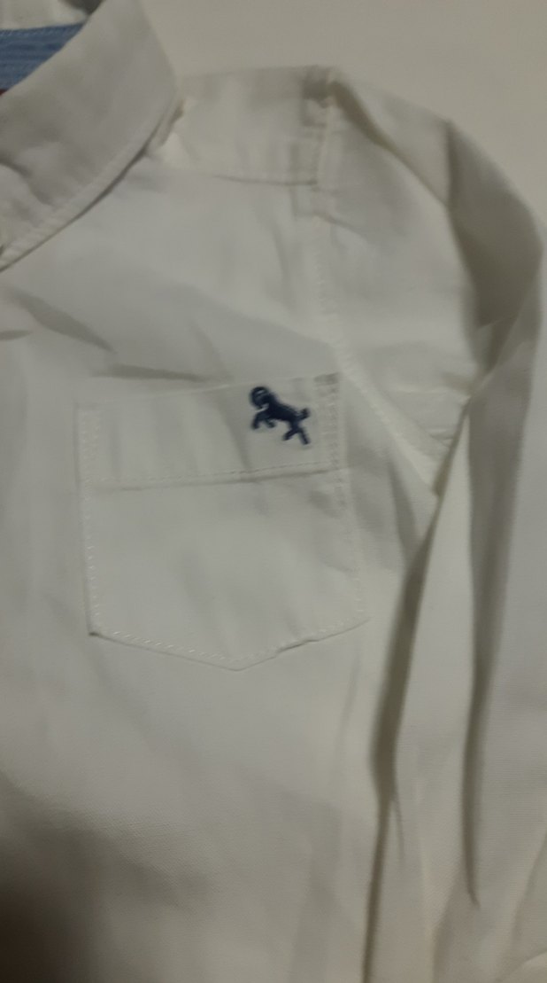 hm 9/12 ay Beyaz Erkek Çocuk Uzun Kollu Gömlek - Görsel 2