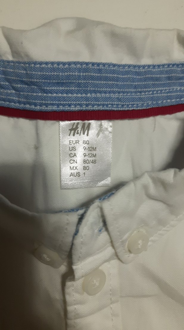 hm 9/12 ay Beyaz Erkek Çocuk Uzun Kollu Gömlek - Görsel 3